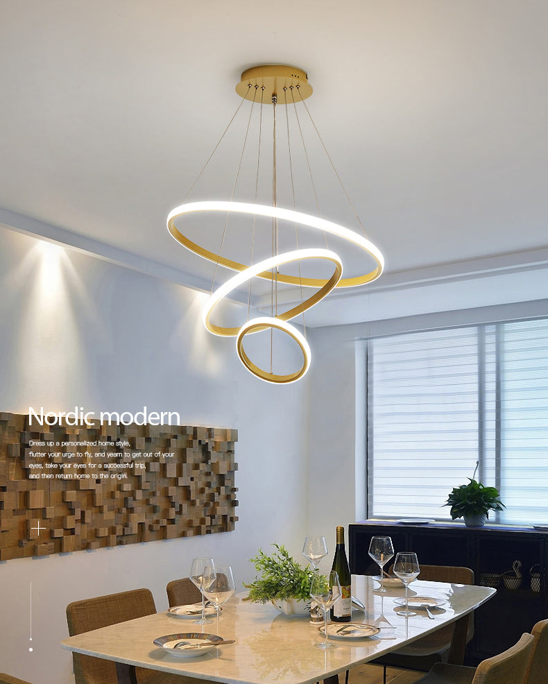Modern Chandeliers For Dining Room Multiple Rings Chandelier Lighting Fixtures
