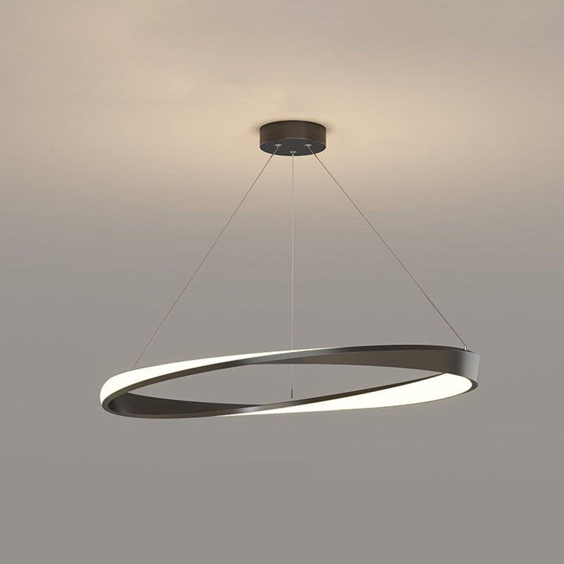 Black Aluminum Hanging Pendant Lights Contemporary Hanging Lamps for Dining Room