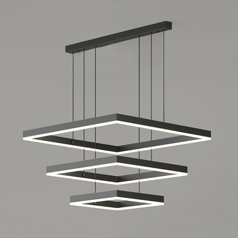 Luces colgantes colgantes de aluminio negro lámparas colgantes modernas para sala de estar