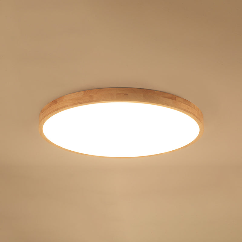 Geometrical Wooden Flush Ceiling Light Fixtures 1-Light Modern Style Flush Light Fixtures