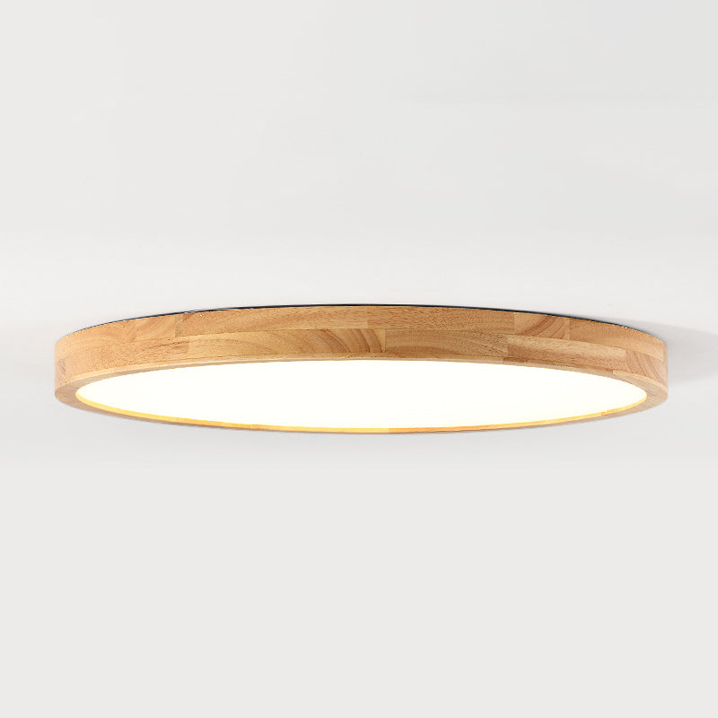 Geometrical Wooden Flush Ceiling Light Fixtures 1-Light Modern Style Flush Light Fixtures
