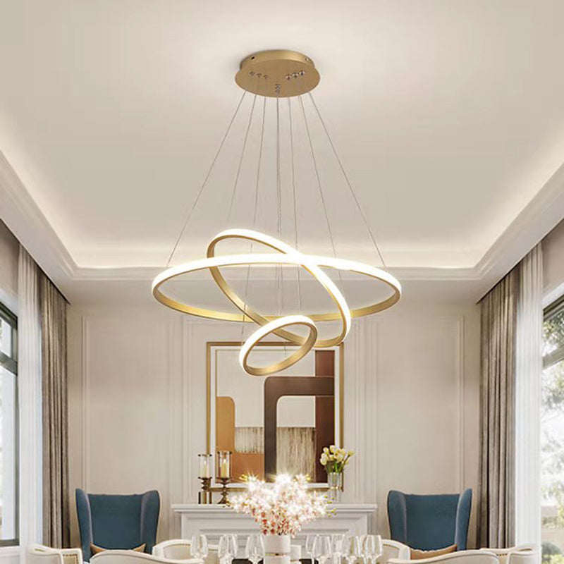 Modern Dining Room Lighting multipli lampadario lampadario rotondo in metallo lampadario