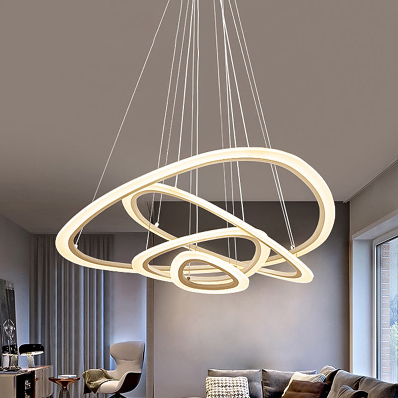 Grand lustre moderne plusieurs anneaux luminaires de lustre en métal lustre en métal