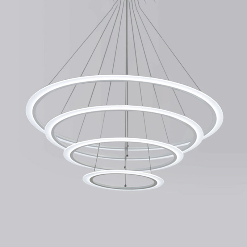 Large Modern Chandelier Multiple Rings Chandelier Light Fixtures Metal Chandelier