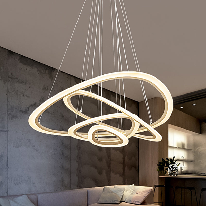 Large Modern Chandelier Multiple Rings Chandelier Light Fixtures Metal Chandelier