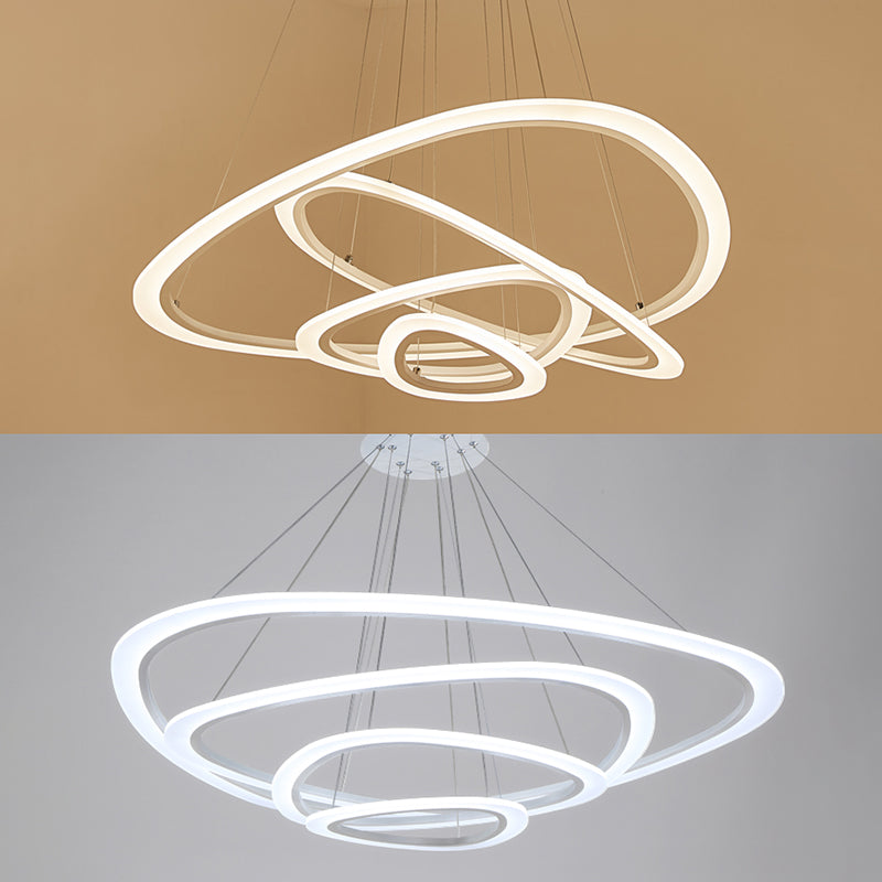 Large Modern Chandelier Multiple Rings Chandelier Light Fixtures Metal Chandelier