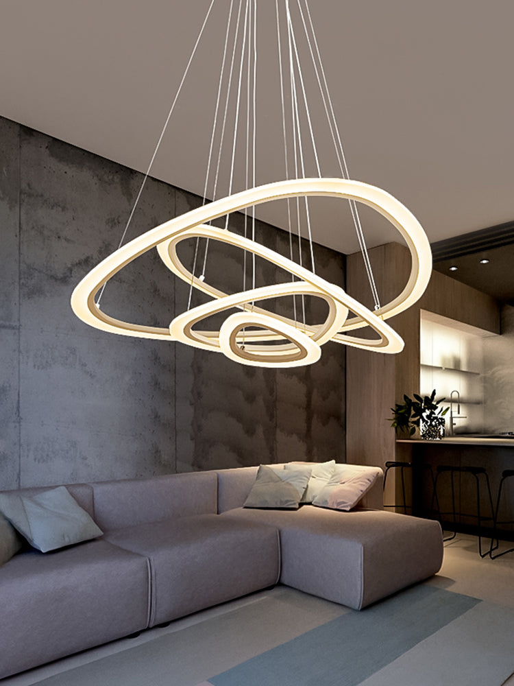 Large Modern Chandelier Multiple Rings Chandelier Light Fixtures Metal Chandelier