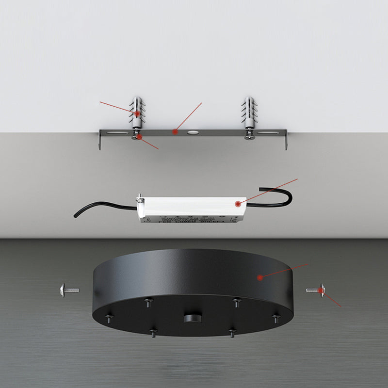 Modern Black Chandelier Multiple Rings Chandelier Pendant Light Metal Chandelier