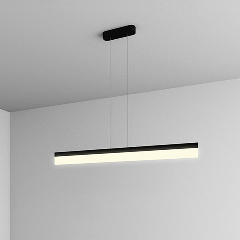 Linear Metal LED Island Light Fixture Modern Ceiling Pendant Light for Office