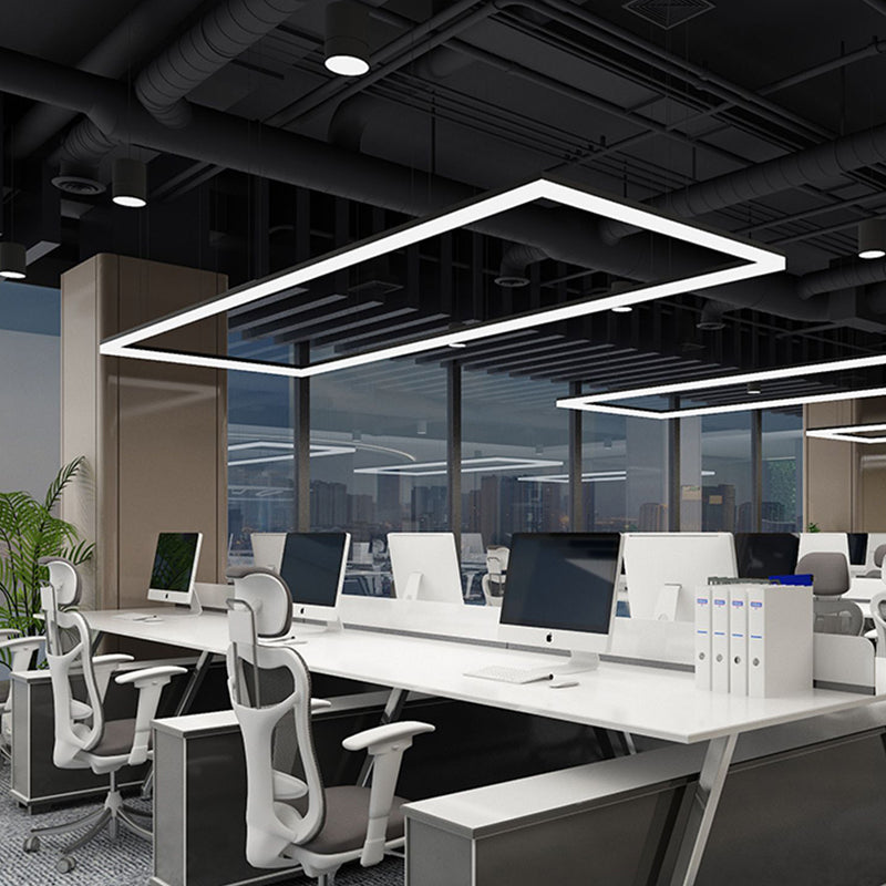 Linear Metal LED Island Light Fixture Modern Ceiling Pendant Light for Office