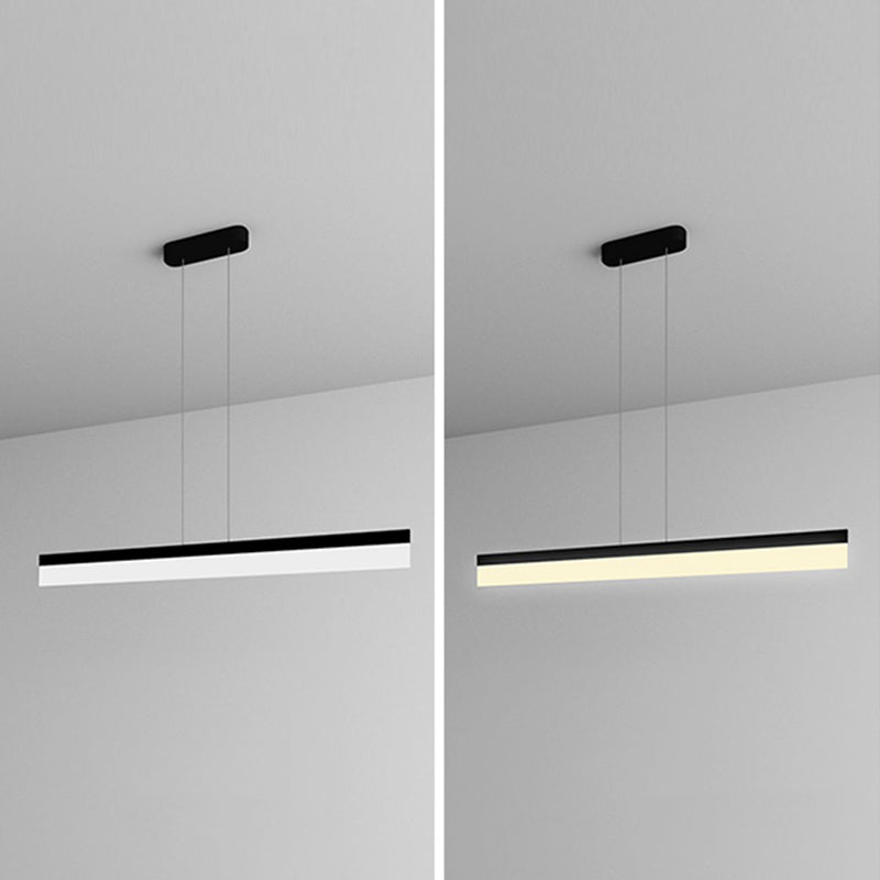 Linear Metal LED Island Light Fixture Modern Ceiling Pendant Light for Office
