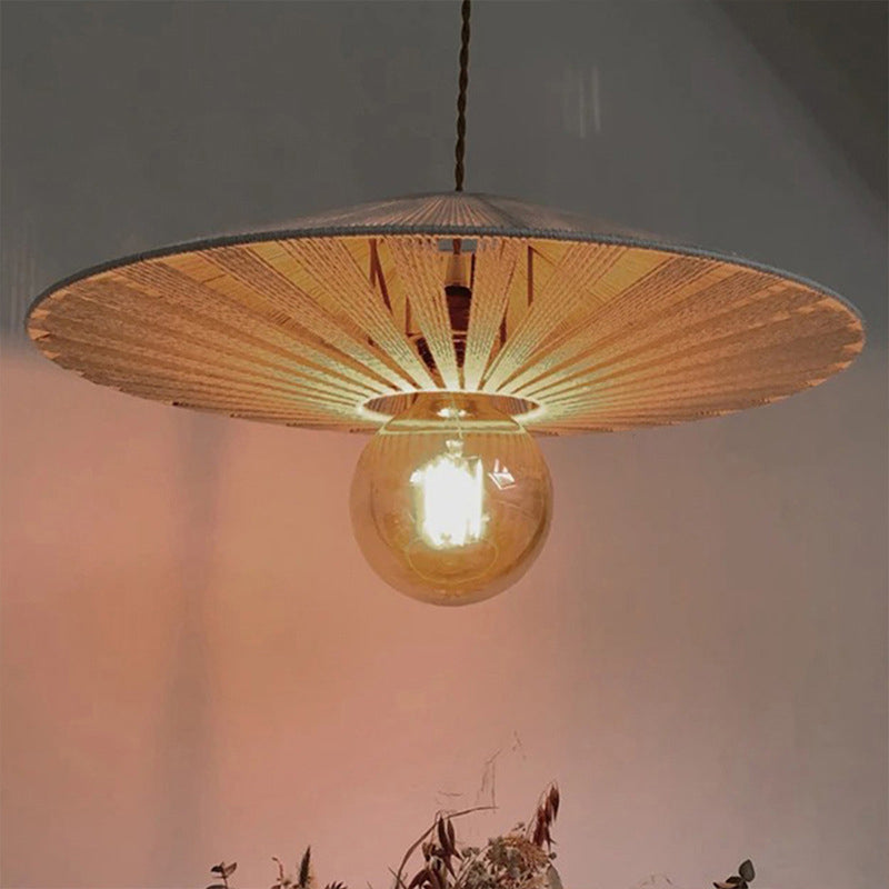 1-Licht-Bambus Hängsbeleuchtung Chinesisches Anhänger Lichtkit für Tea Room