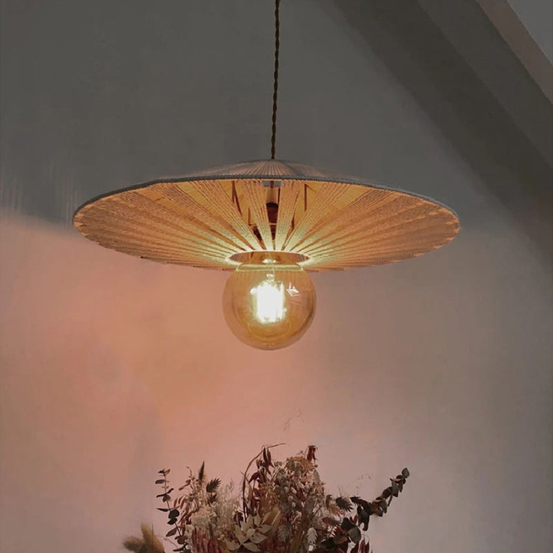 1-Licht-Bambus Hängsbeleuchtung Chinesisches Anhänger Lichtkit für Tea Room