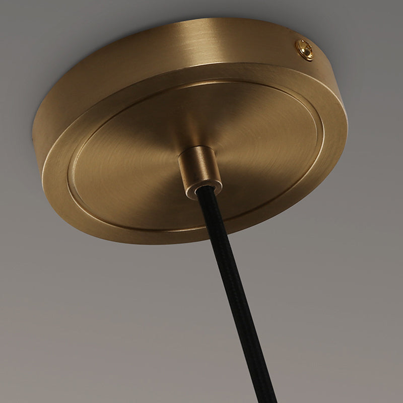 Crystal Cylindrical Pendant Light in Modern Luxury Style Copper Hanging Lamp for Dining Room