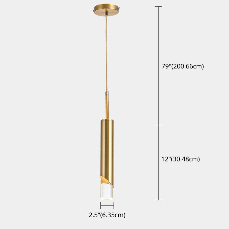 Electroplate Metal LED Pendant Light in Modern Creative Style Acrylic Cylindroid Hanging Lamp