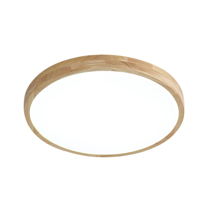 Wooden Circle Flush Mount Led Light Modern Style 1-Light Flush Mount Ceiling Lamp