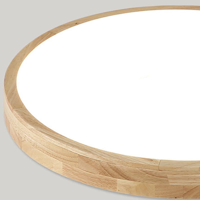 Lámpara de techo empotrada de 1 luz de estilo moderno con luz LED de montaje empotrado circular de madera