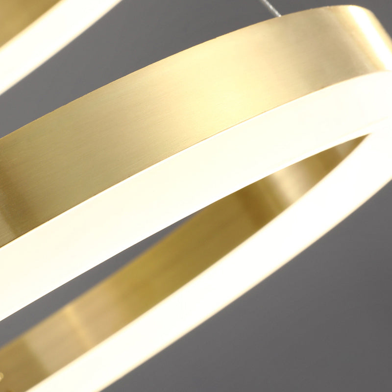 Modern Farmhouse Chandelier Multiple Rings Pendant Light Round Metal Chandelier