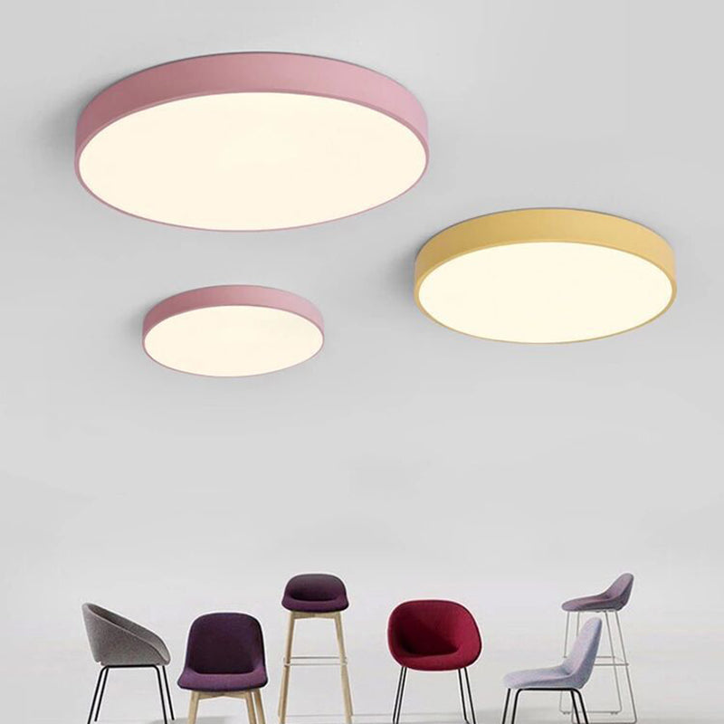 Circle Led Flush Ceiling Lights Modern Style Acrylic Modern Style Flush Mount Lighting