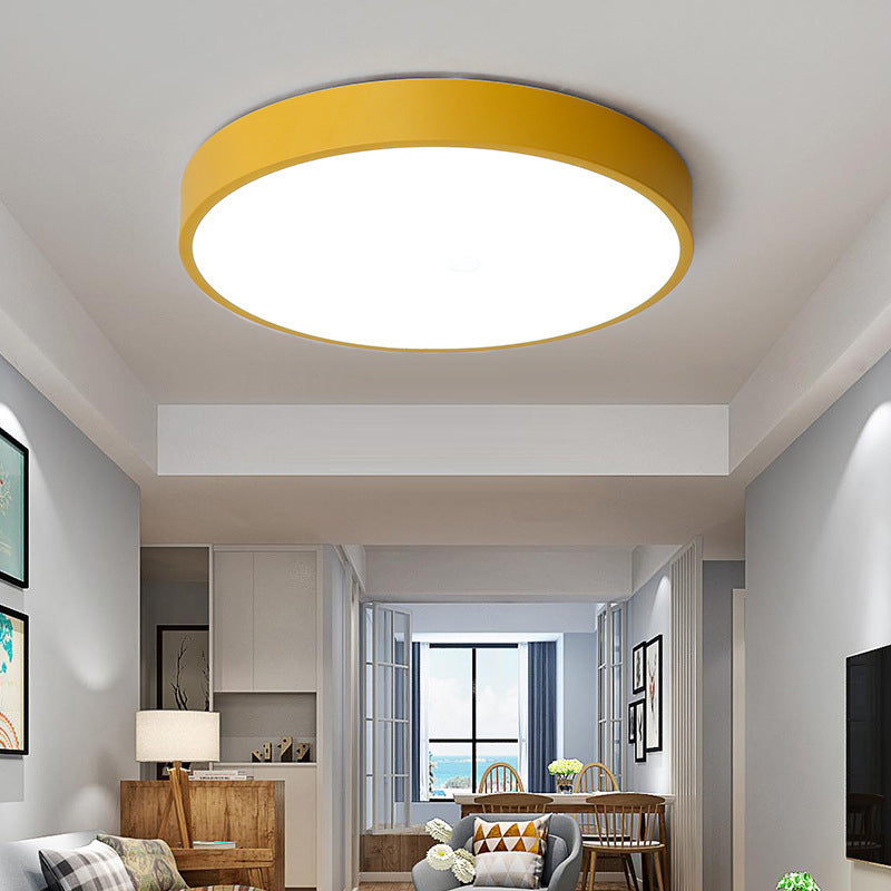Circle Led Flush Ceiling Lights Modern Style Acrylic Modern Style Flush Mount Lighting