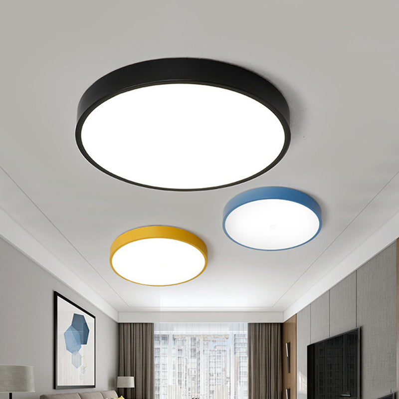 Circle Led Flush Ceiling Lights Modern Style Acrylic Modern Style Flush Mount Lighting