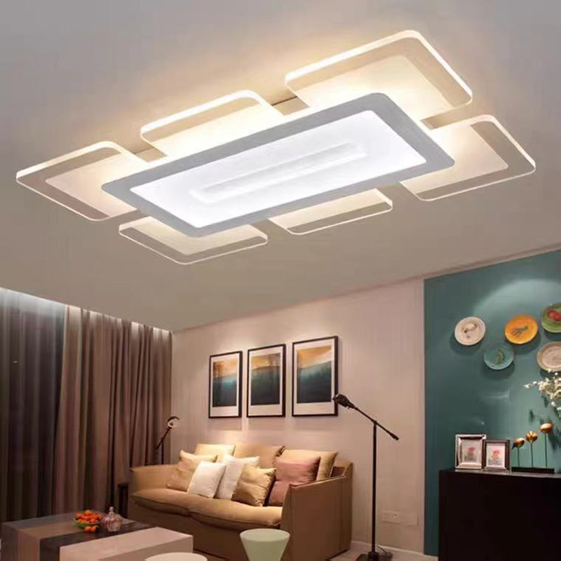 Lampe rectangulaire Mount Ceiling Lamp LED Modern LED Flush Mount Ceiling Fixture with Acrylic Shade