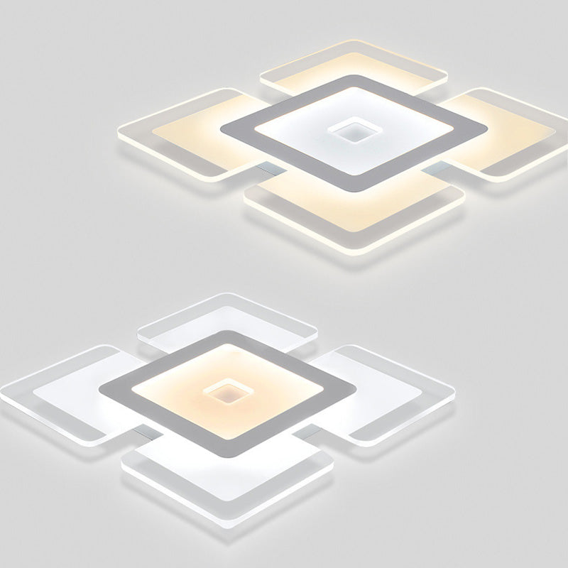 Lampe rectangulaire Mount Ceiling Lamp LED Modern LED Flush Mount Ceiling Fixture with Acrylic Shade