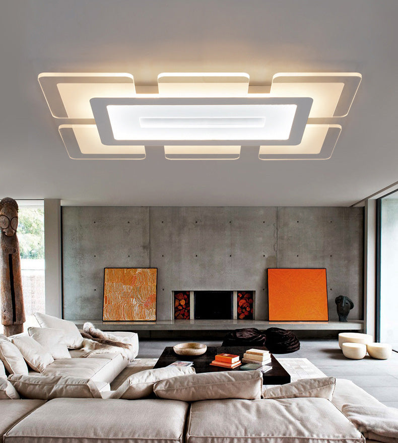 Lampe rectangulaire Mount Ceiling Lamp LED Modern LED Flush Mount Ceiling Fixture with Acrylic Shade