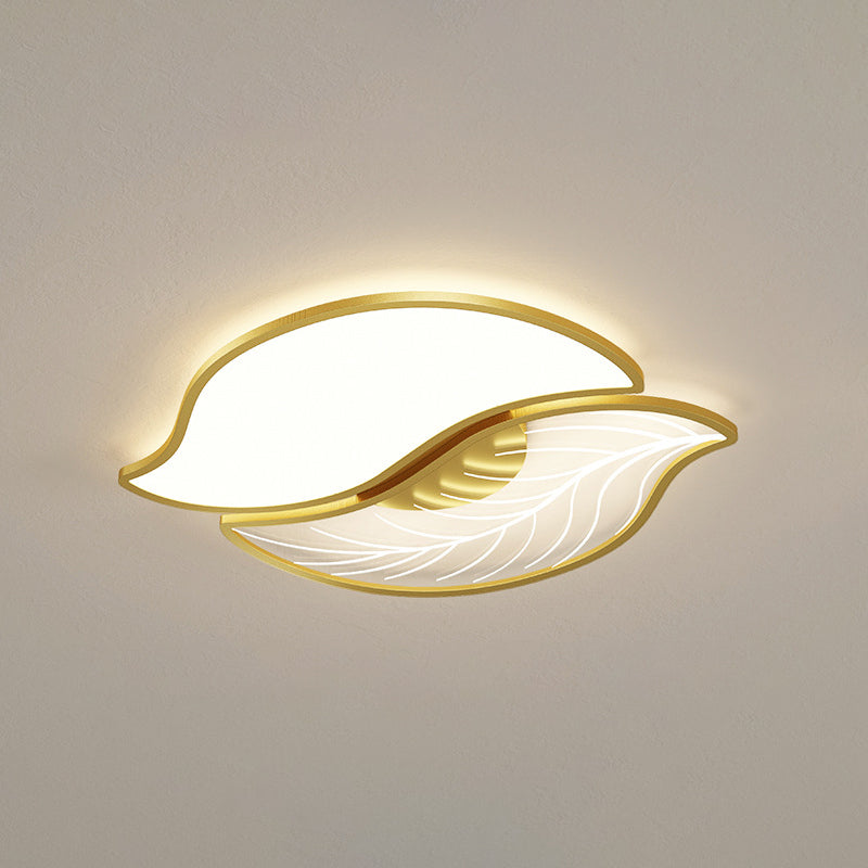 Lámpara empotrada moderna de acrílico con forma de hoja, iluminación empotrada LED para sala de estar