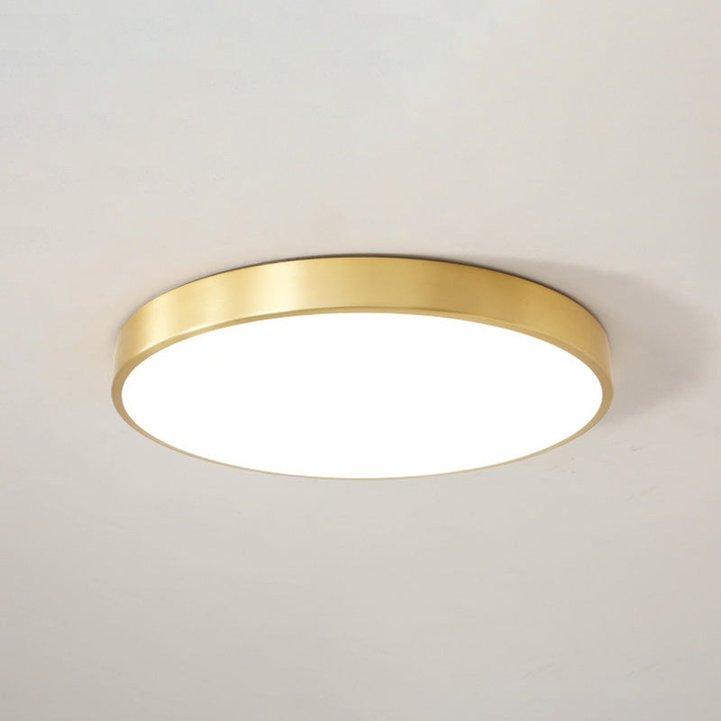Modern Acrylic Flush Ceiling Light Fixture Round 1-Light LED Flush Mount Lamp in Gold