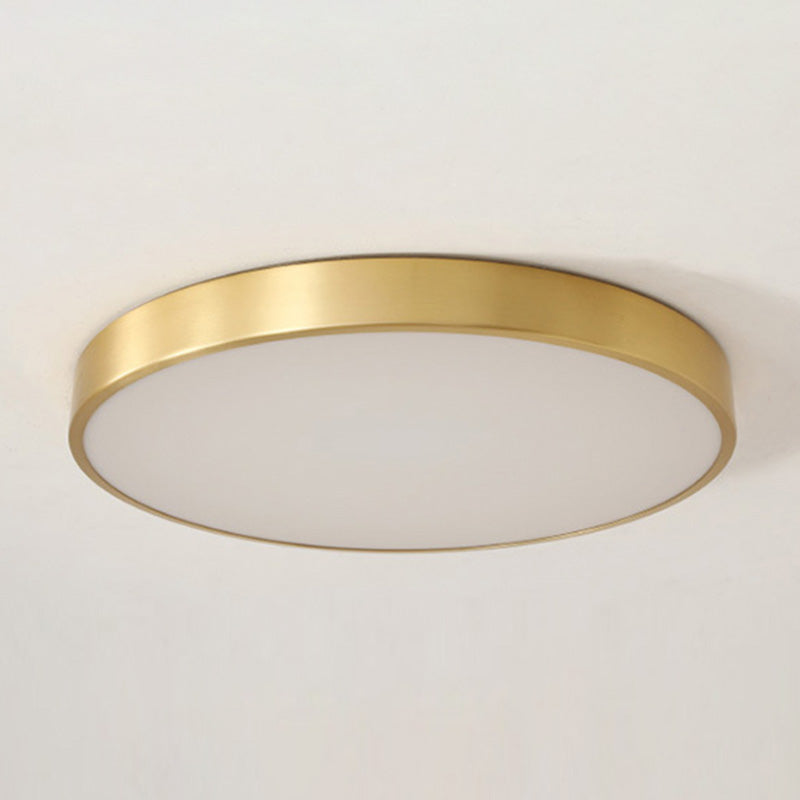 Modern Acrylic Flush Ceiling Light Fixture Round 1-Light LED Flush Mount Lamp in Gold