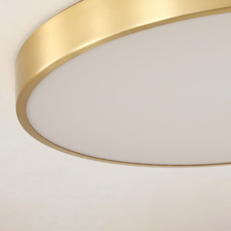 Modern Acrylic Flush Ceiling Light Fixture Round 1-Light LED Flush Mount Lamp in Gold