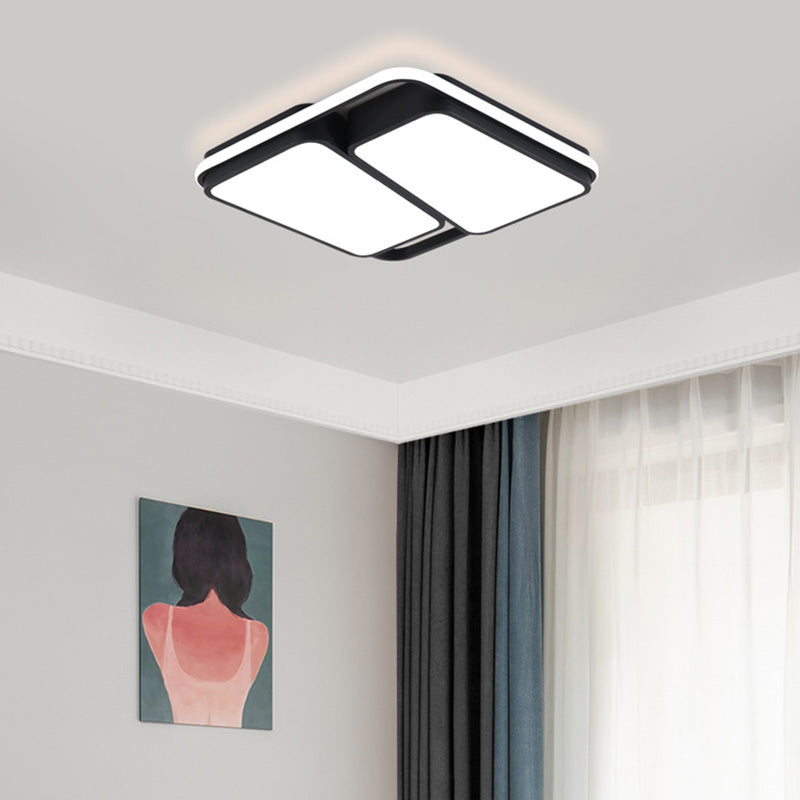Modern Acrilico Flush Montaggio Lampada a LED Lotto LED Montaggio Soffitto Light Fixtures in Nero