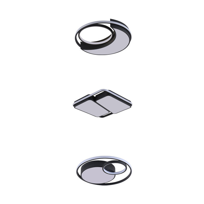 Modern Acrilico Flush Montaggio Lampada a LED Lotto LED Montaggio Soffitto Light Fixtures in Nero