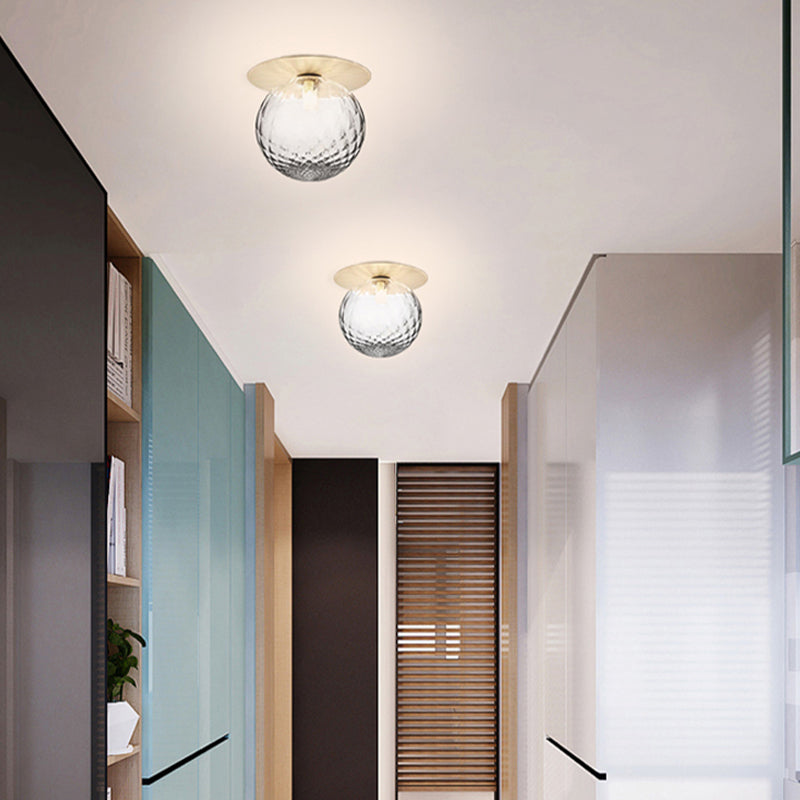 Luminaires à lampe en verre contemporain semi-luminaires pour balcon du couloir