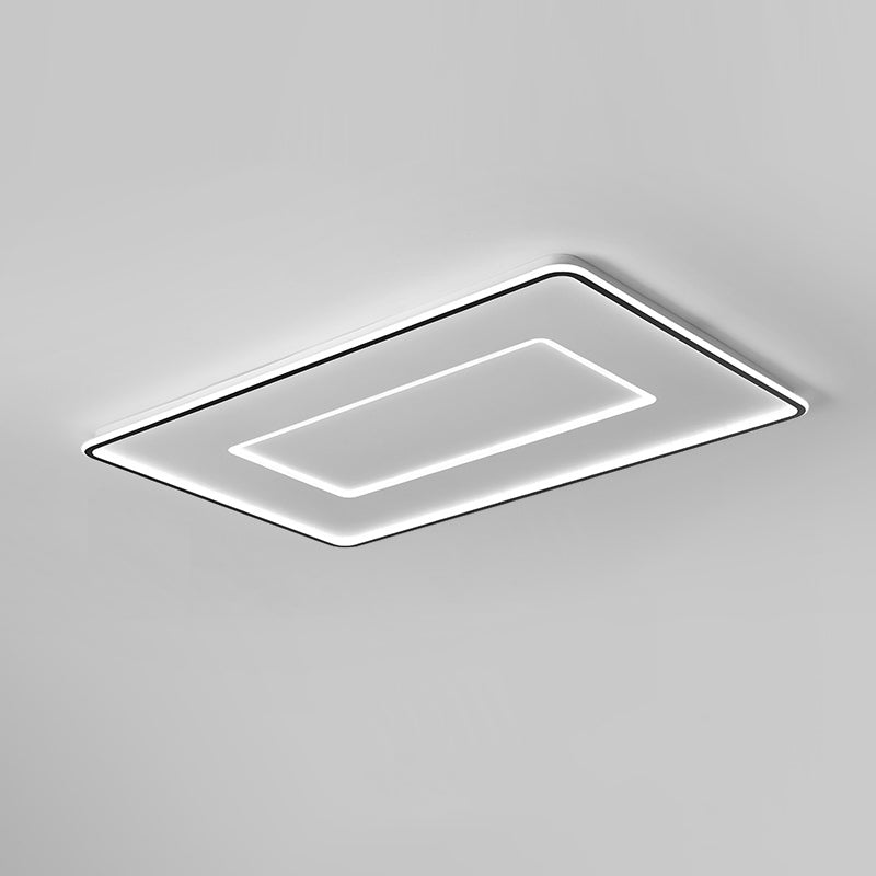 Luminaire de plafond encastré carré contemporain en métal pour chambre à coucher