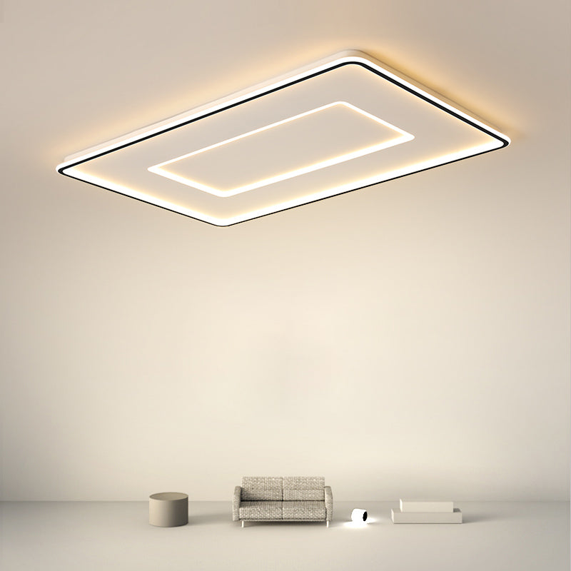 Luminaire de plafond encastré carré contemporain en métal pour chambre à coucher