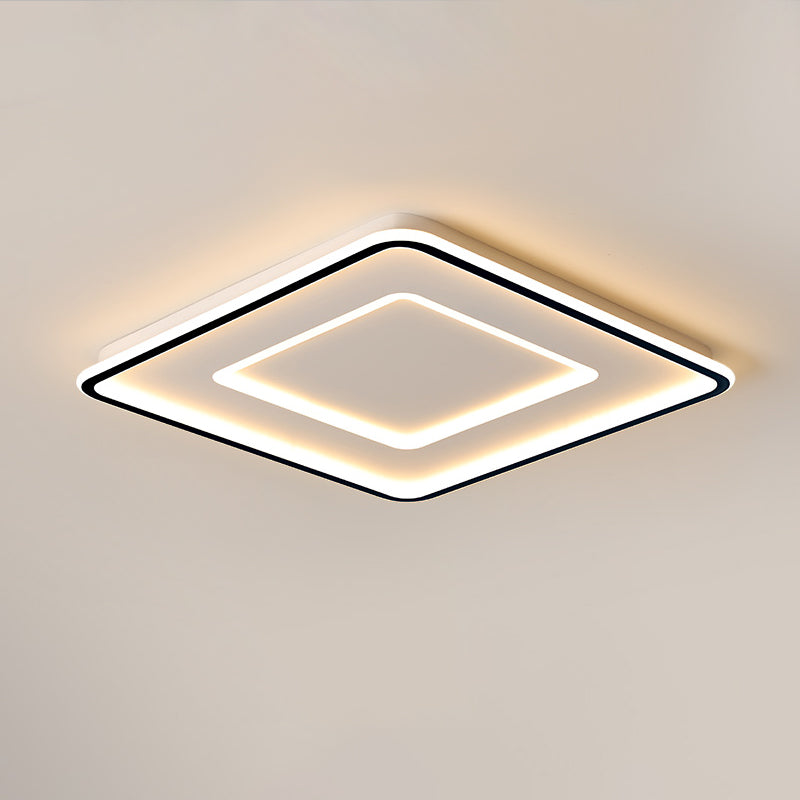 Luminaire de plafond encastré carré contemporain en métal pour chambre à coucher