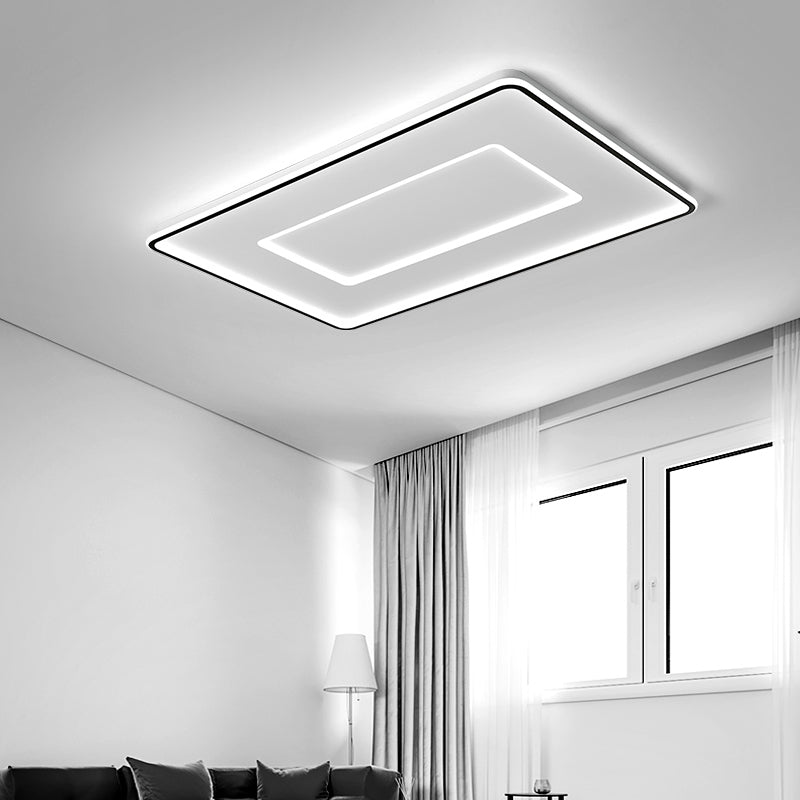 Luminaire de plafond encastré carré contemporain en métal pour chambre à coucher