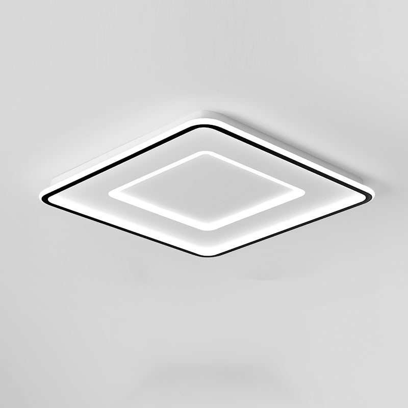Luminaire de plafond encastré carré contemporain en métal pour chambre à coucher