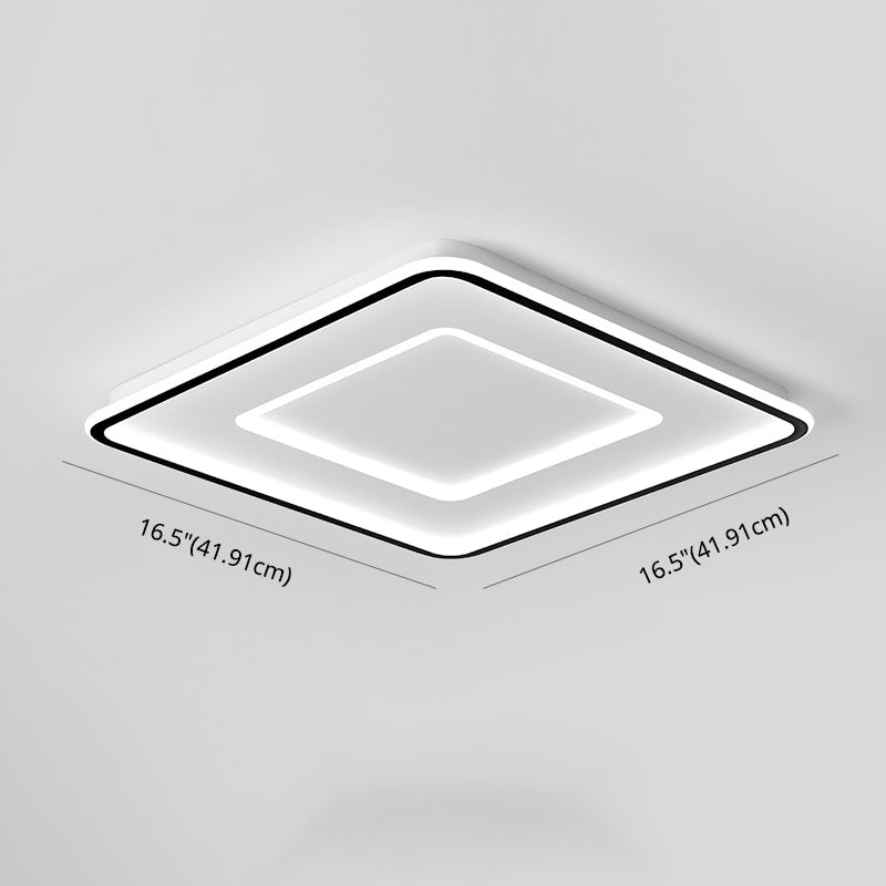 Luminaire de plafond encastré carré contemporain en métal pour chambre à coucher