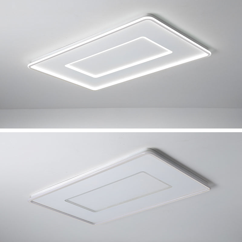 Luminaire de plafond encastré carré contemporain en métal pour chambre à coucher