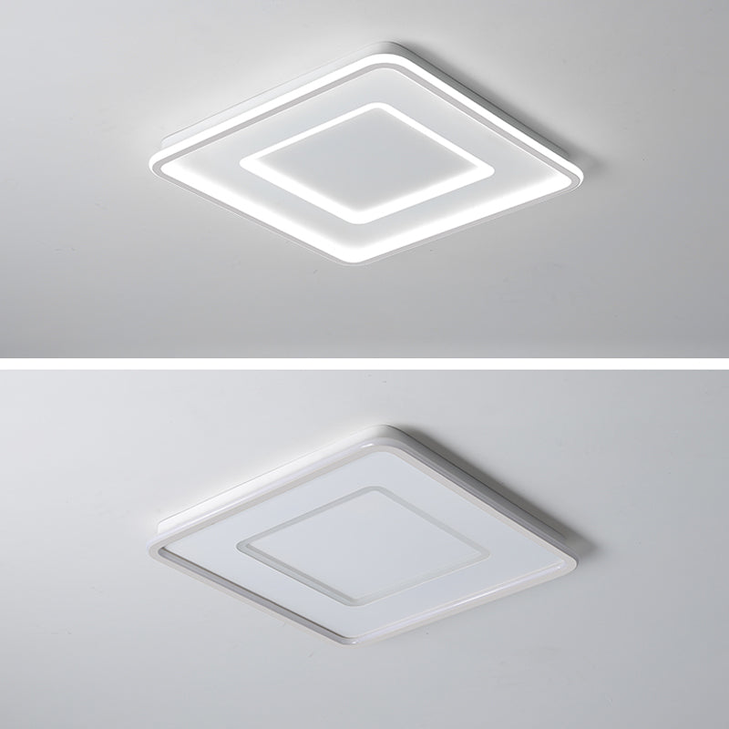 Luminaire de plafond encastré carré contemporain en métal pour chambre à coucher