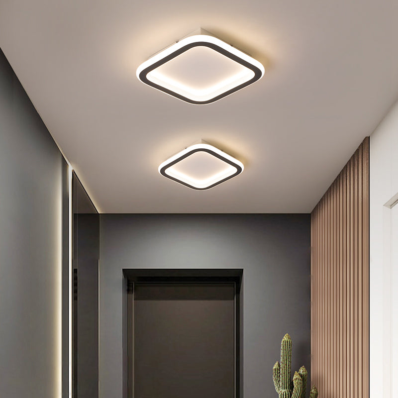 Geometric LED Close to Ceiling Fixtures with Acrylic Shade for Bedroom