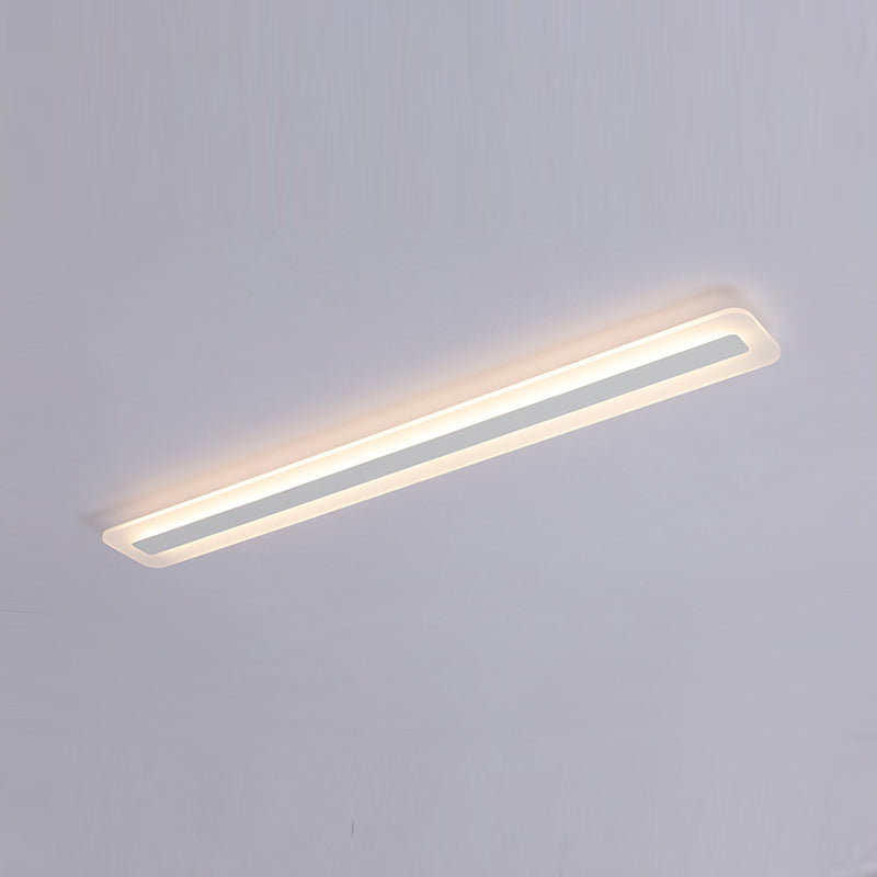 Linear LED Flush Mount Light Fixture with Acrylic Shade for Hallway Porch