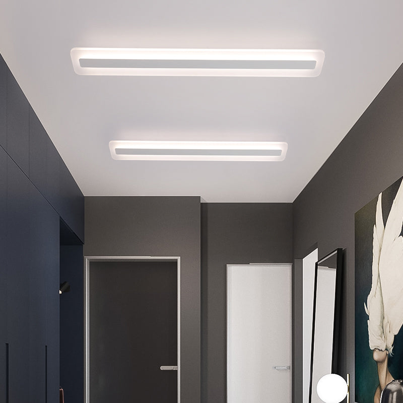 Linear LED Flush Mount Light Fixture with Acrylic Shade for Hallway Porch