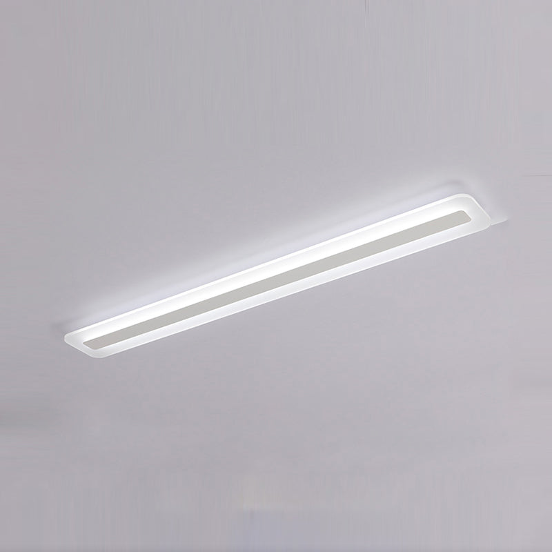 Linear LED Flush Mount Light Fixture with Acrylic Shade for Hallway Porch