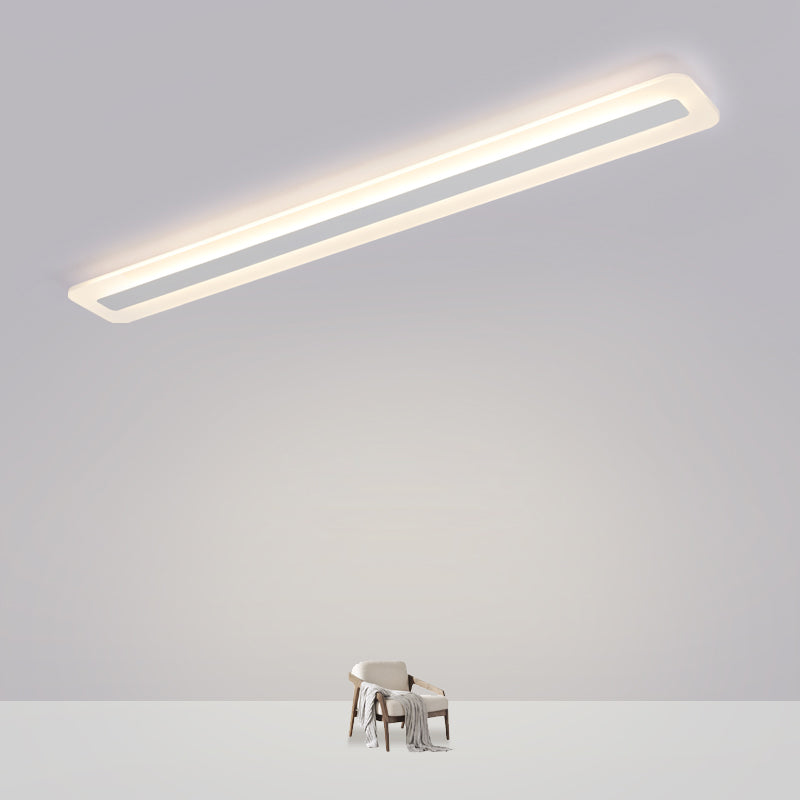 Linear LED Flush Mount Light Fixture with Acrylic Shade for Hallway Porch