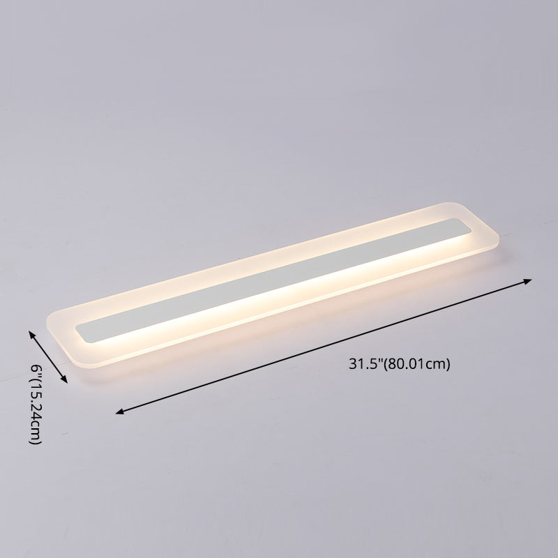 Linear LED Flush Mount Light Fixture with Acrylic Shade for Hallway Porch
