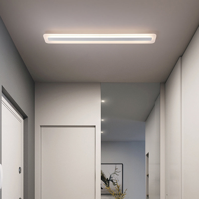 Linear LED Flush Mount Light Fixture with Acrylic Shade for Hallway Porch